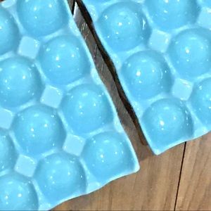 Easter Ceramic Easter Egg carton holder - farmhouse kitchen robins egg b…